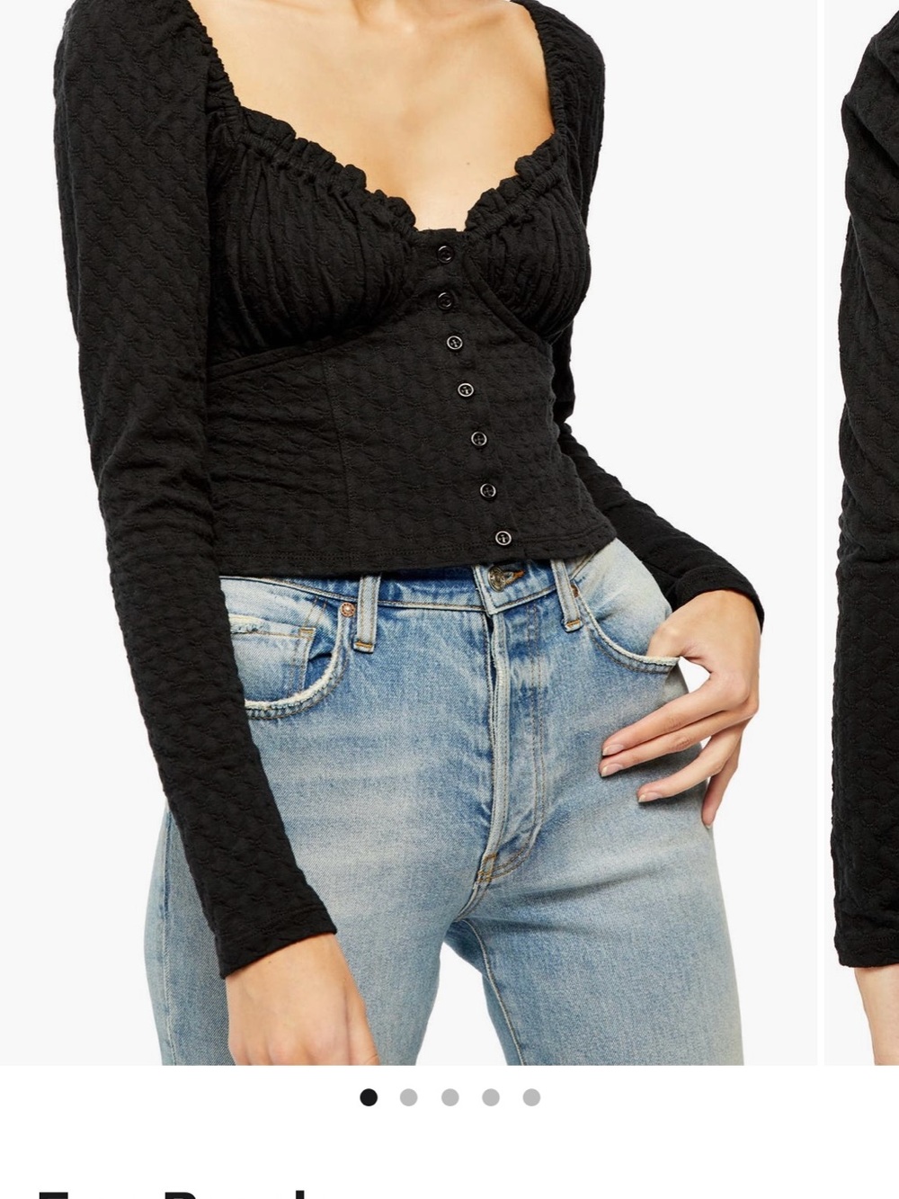 Free People Ladybug quilted long sleeve top